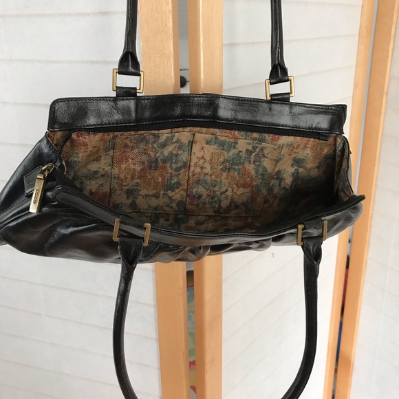 HOBO bow top handle bag smooth Black leather - Picture 5 of 8